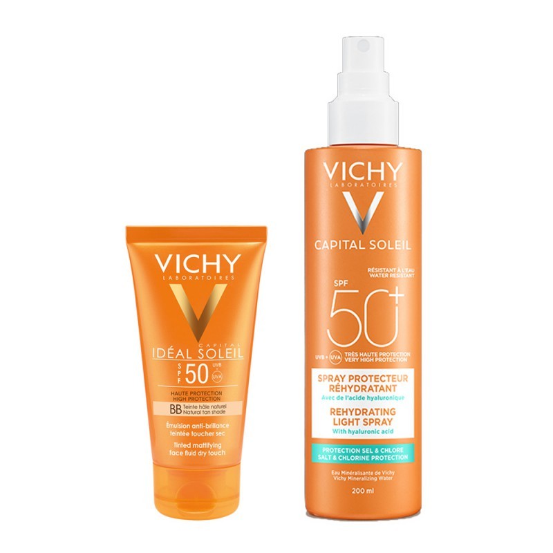 Set Ideal Soleil Toque Seco BB 50ml + Spray Hidratante Ligero 200ml