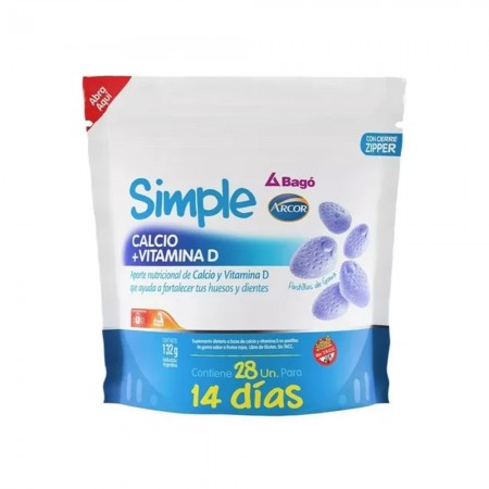 Simple Bagó Calcio + Vitamina D Pastillas de Goma 28u